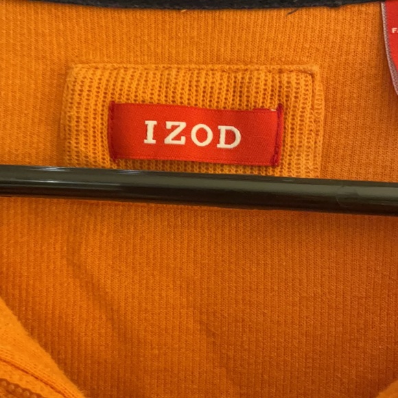 IZOD Men’s Pullover 1/3 Zip Orange Sweatshirt XL - Picture 2 of 8